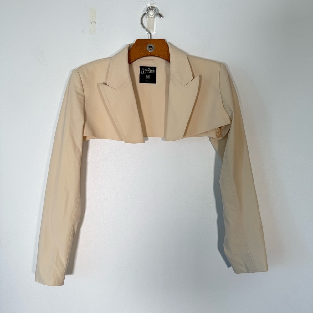 Jean Paul Gaultier Cream Ultra Cropped Blazer SS2007  XS